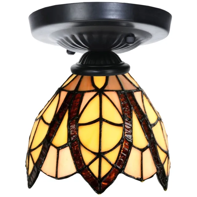 Coloured by Art Tiffany plafonnière zwart met Flow Souplesse Small - Art Deco Trade Bruin