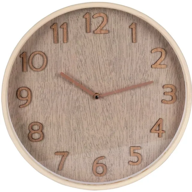 vilde Wandklok - 38 cm - MDF - Klassiek Ontwerp Beige;Donkerbeige