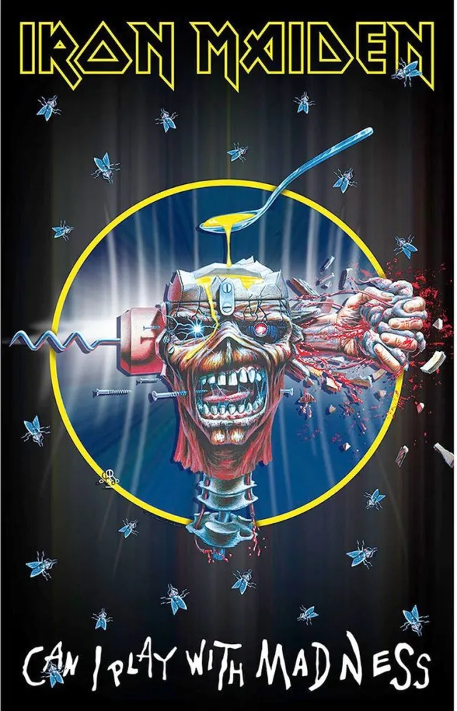 Rock Off Iron Maiden Textiel Poster Flag Can I Play With Madness Multicolours