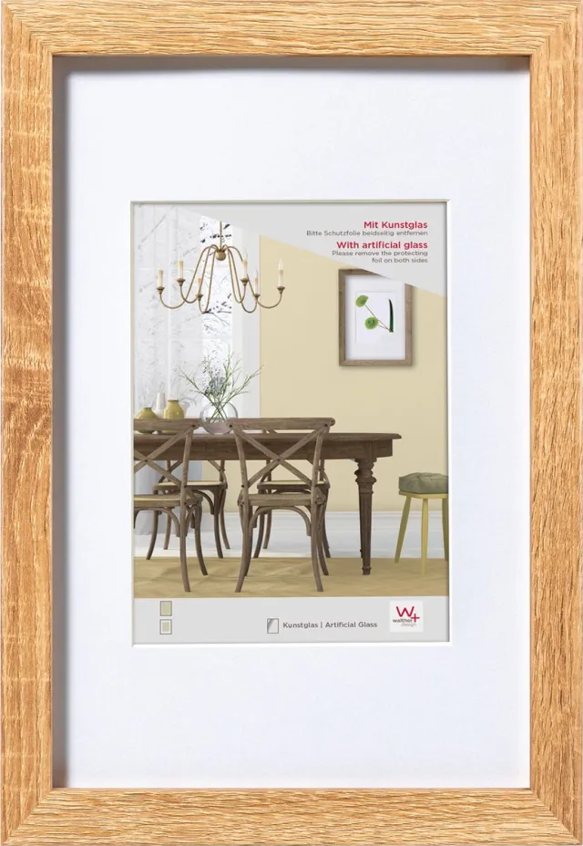 Walther Fiorito - MDF Houten lijst - Fotoformaat 40x60 cm - Kunstglas - Licht Eiken Lichte eik