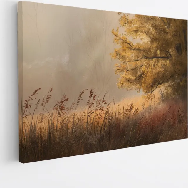 Saammp Canvas Schilderij - Gele Boom - Bloemen - Landschap - Natuur - 30x20 - Foto op canvas - Wanddecoratie - Muurdecoratie Woonkamer - Slaapkamer decoratie - Canvas Print Multicolor