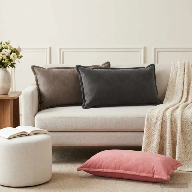 vidaXL Plaid kussen 2 st HOUTEN Roze 40 x 70 cm fluweel