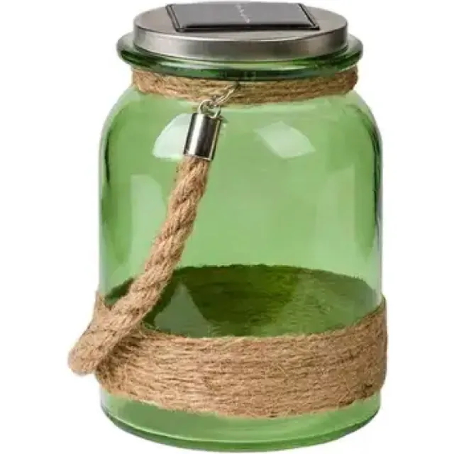 Solar windlicht in glas - Groen
