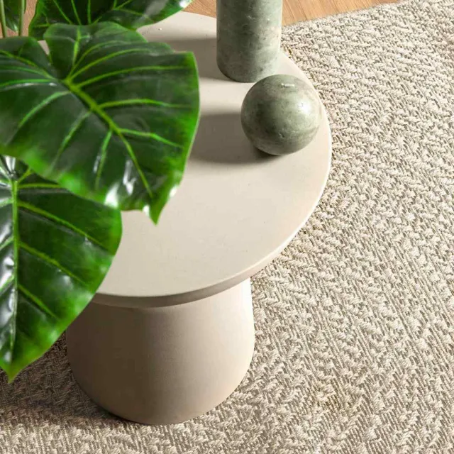 vidaXL Vloerkleed ZIZUR room binnen en buiten 80x200 cm jute look crème, foto 3