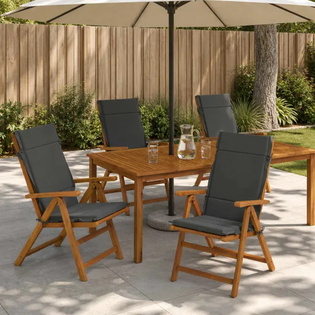 vidaXL Kussen voor stoel met hoge rug GEMERT 4 st 100% Polyester anthraciet