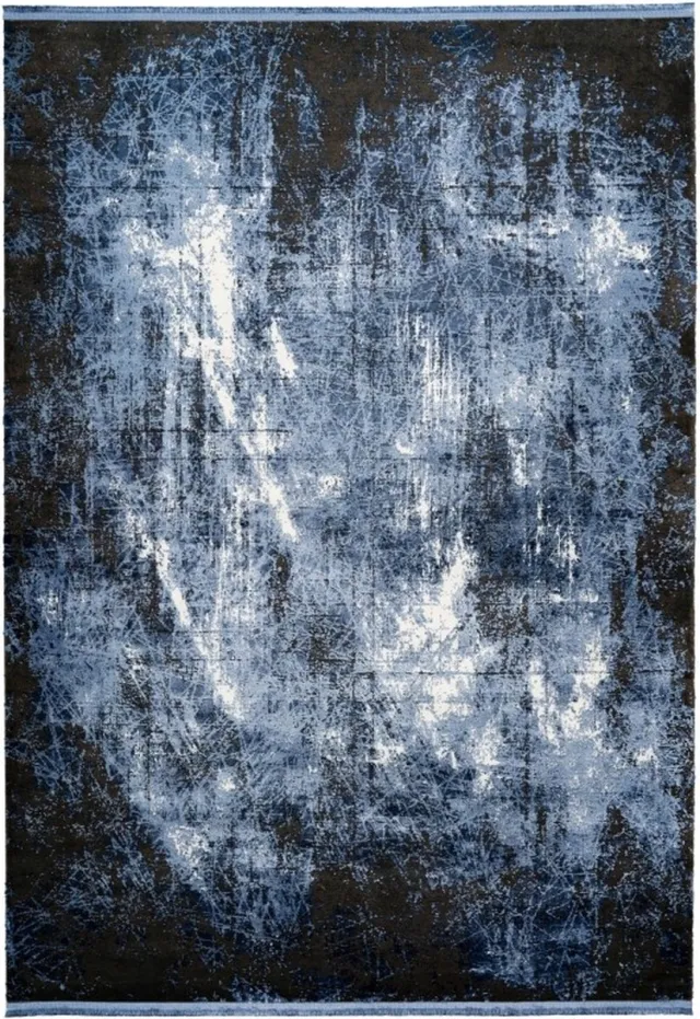Muratap Luxury Picasso Art Elysee Laagpolig Velvet Vloerkleed Blauw- 160x230 CM