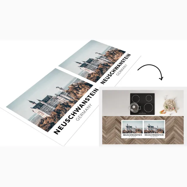 KitchenYeah Keukenloper - Loper keuken - Duitsland - Architectuur - Kasteel - Keukenloper vinyl Multicolor