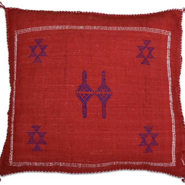 Poufs&Pillows Cactus zijde kussen Sabra - Rood - Handgemaakt & Uniek Sierkussen - 50 cm x 50 cm - SB170