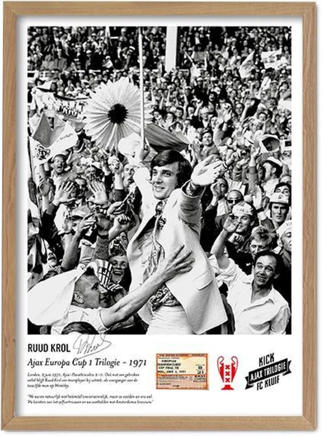 FC Kluif 'Ruud Krol Ajax poster' - Trilogie '71 Wit