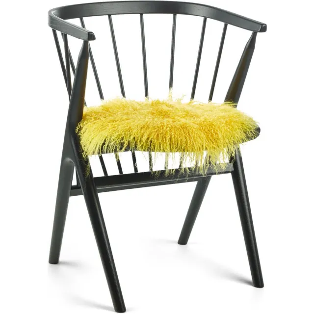 Sheepskin House Curly Schapenvacht Stoel Cover D38 cm Lemon