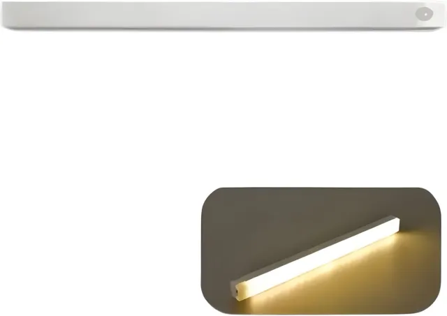 PolkaHome Magnetische Bewegingssensor LED Licht voor Kasten & Campers - Oplaadbaar via USB, Bereik 30cm, Geel, Geen Boren Nodig, Ideaal voor Keuken, Garderobe, Slaapkamer en Gangverlichting, Kabinetverlichting | Stijlvol LED Licht Geel 30cm