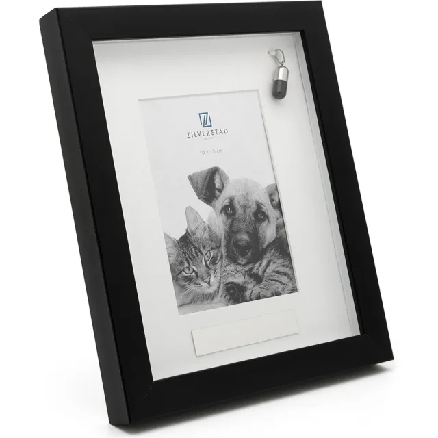 Zilverstad Memory fotolijst Huisdier met ashouder 10x15cm Zwart