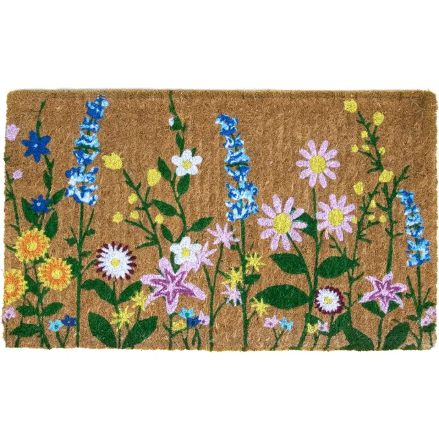 Mars & More kokosmat handgeweven wilde bloemen 75cm Multi
