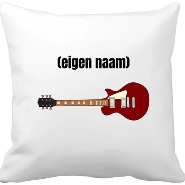 Akyol rode elektrische gitaar met eigen naam Kussen hoes - Gitaar - muziek liefhebbers - gitaristen - gitaar liefhebbers - verjaardag - cadeau - kado - 40 bij 40 cm multicolor