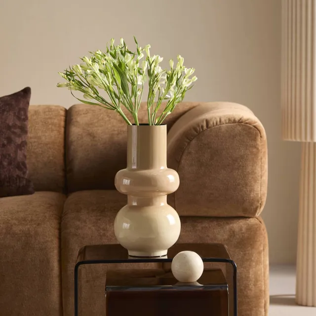 NOUS Living vaas Hira 33,5x17 cm - zand/beige