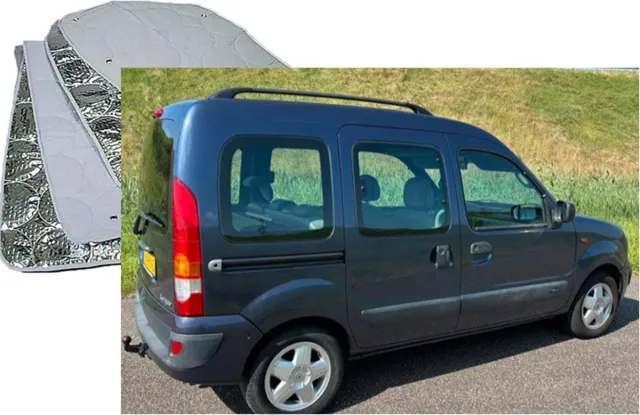 Geschikt voor Renault kangoo Raamisolatie Geschikt voor Renault Kangoo bj 1997-2008 Cabine + achterzijde 8 delige set grijs