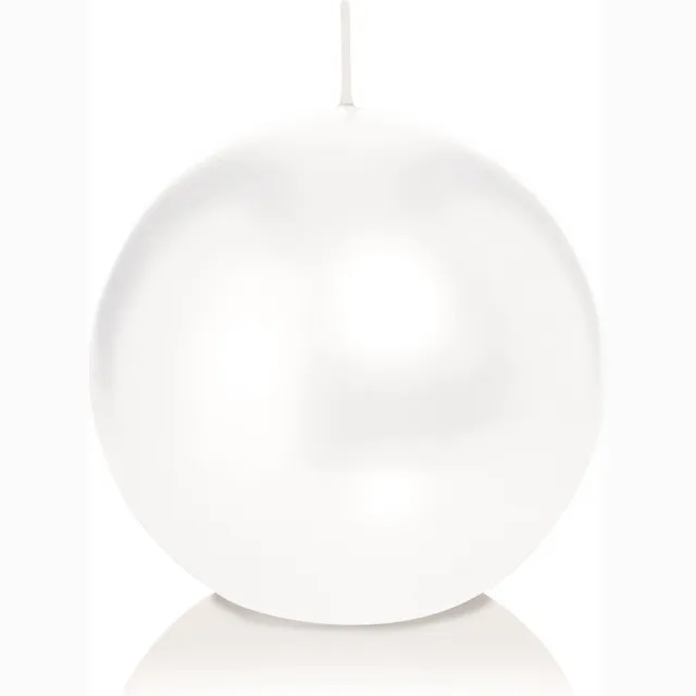 Trend Candles Bolkaars glad - wit - 8 cm - 25 branduren - ronde kaarsen