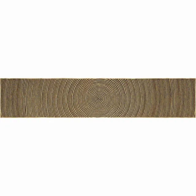 vidaXL Gebied - Tapijt - Naturel - en - Zwart - 80 - x - 400 - cm - Jute Naturel en Zwart
