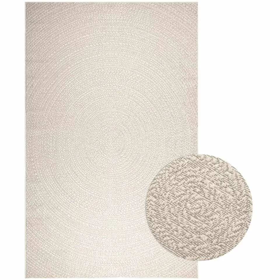 vidaXL Vloerkleed ZIZUR room binnen en buiten 200x290 cm jute look crème, foto 2
