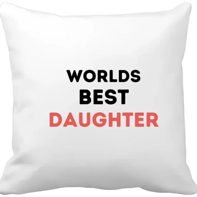 Akyol worlds best daughter Kussen hoes - Dochter - de beste dochter - verjaardagscadeau - verjaardag - cadeau - cadeautje voor dochter - dochter artikelen - kado - geschenk - gift - 40 bij 40 cm Multicolor