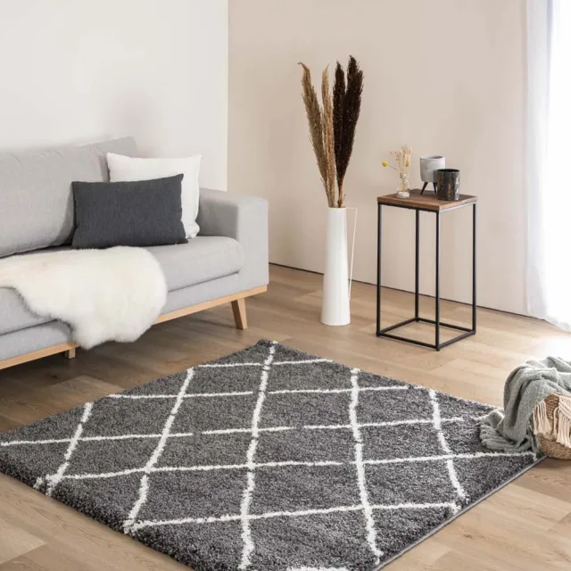 Boho&me Vierkant berber vloerkleed - Artisan grijs/wit 140x140