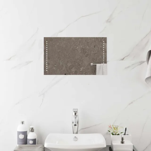 vidaXL LED Badkamer Spiegel Doorzichtig 50 x 30 cm gehard glas Transparent