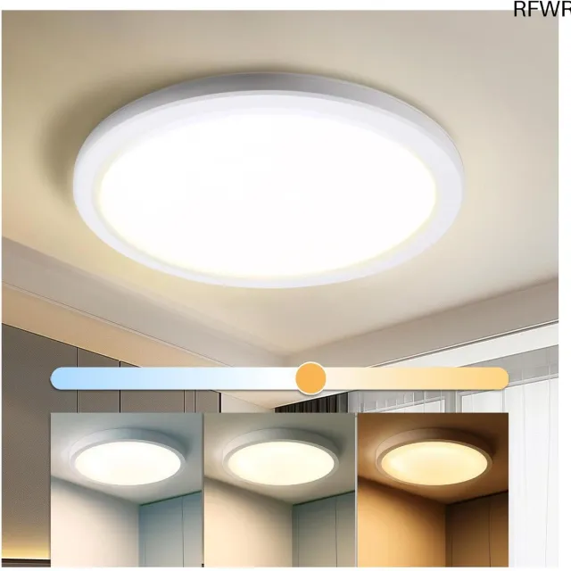 RFWR Ronde Led-Plafondlamp 18W - Waterdicht, 2000 Lumen, 3-in-1 Kleurtemperatuur - Voor Keuken, Badkamer en Woonkamer - Ø22 cm Wit
