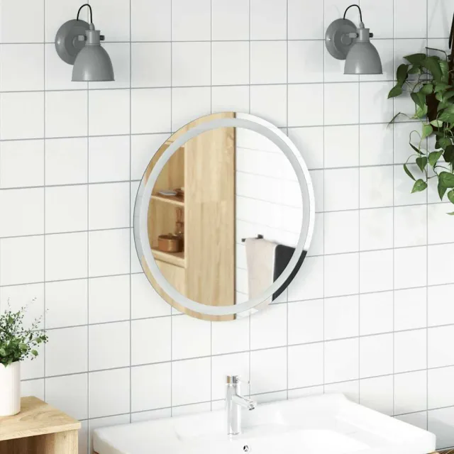 vidaXL Badkamerspiegel LED rond 60 cm Transparent