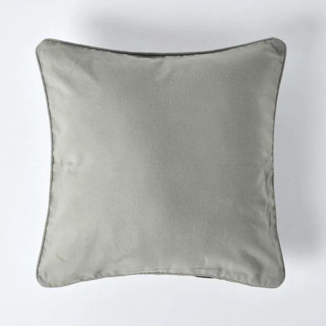 Homescapes Grijze katoenen kussenhoes 45 x 45 cm Grijs
