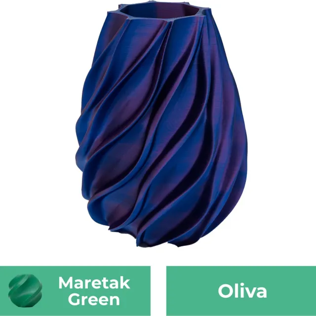 Lovora Oliva organische vaas – Decoratieve vaas - Maretak Groen - 3d geprinte vaas – geschikt voor droogbloemen - 30CM