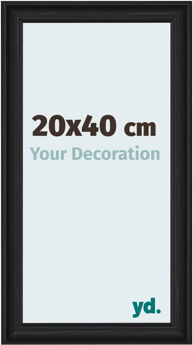 yd. Your Decoration - Fotolijst 20x40 cm - MDF - Zwart Houtnerf - Lazio