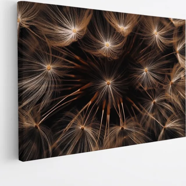 Saammp Canvas Schilderij - Close-up paardenbloem - Bloemen - Natuur - Abstract - 150x100 - Foto op canvas - Wanddecoratie - Muurdecoratie Woonkamer - Kantoor Decoratie Multicolor