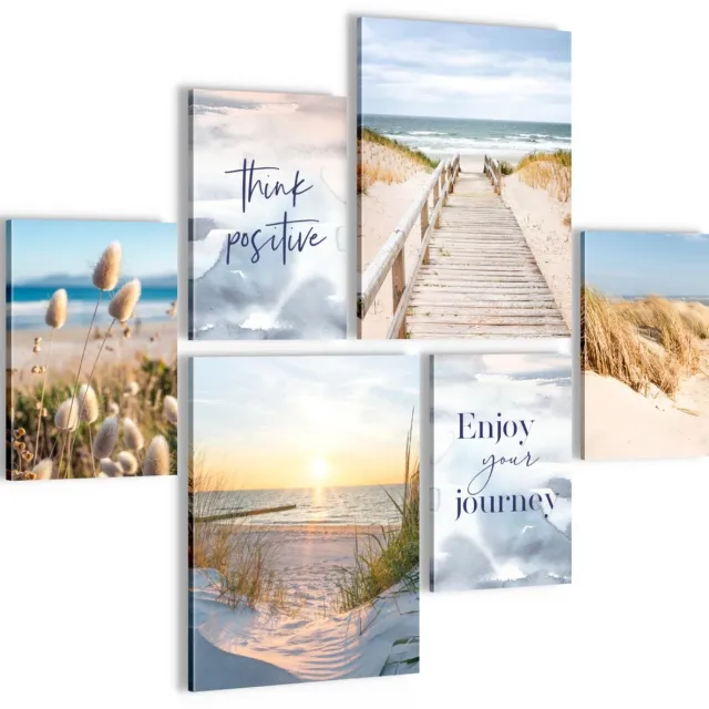 Ibenzoa Moderne Strand en Zee Muurschildering Set voor Diverse Interieurs blauw
