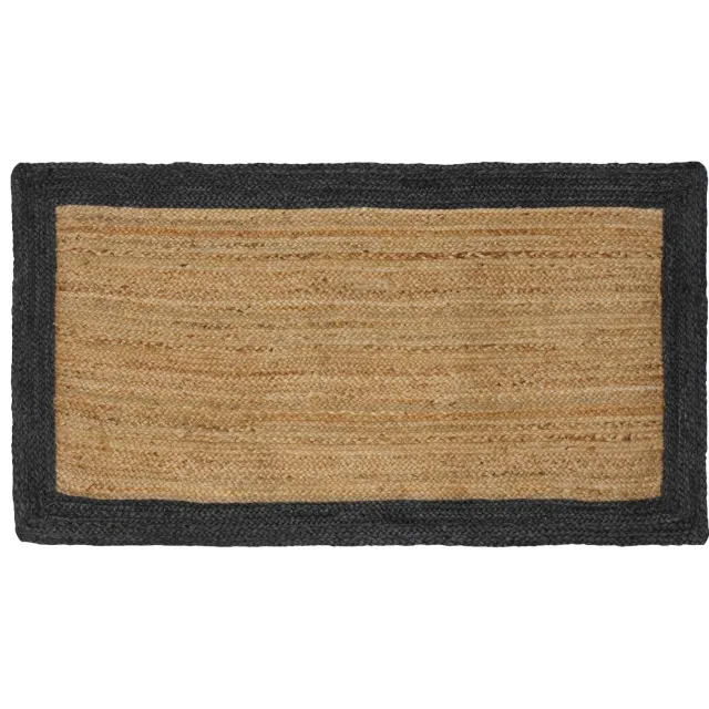 vidaXL Gebied Tapijt Donkergrijs en Natuurlijk 100 x 200 cm Jute