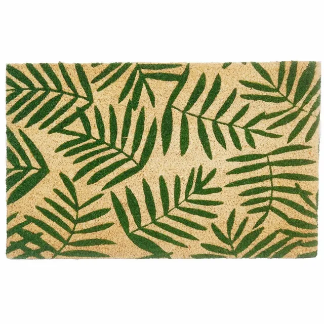 Bazardeluxe Deurmat Bladeren - Kokosmat - 75x45cm - Groen