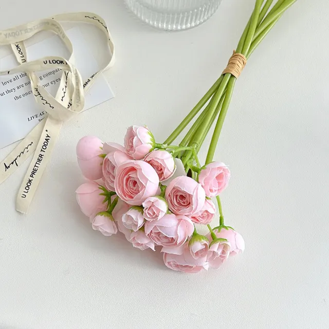 Shagam Roze Mica Kunstbloem - Kunstbloemen Boeket - 6 Stuks - Kunstmatige Mica - Roze Kleur - Schone en Fijne Bloemen - Kunstzinnige Florale Highlight - Delicate Bloemblaadjes - Huisdecoratie - huwelijksdecoratie - feestdecoratie- Gemakkelijke Installatie