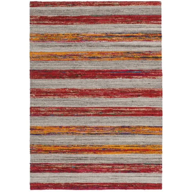 Dutch XXL Kelim Vloerkleed | Tapijt | Duarte | Strepen | Naturel/Rood | 120x170 cm Naturel / Rood