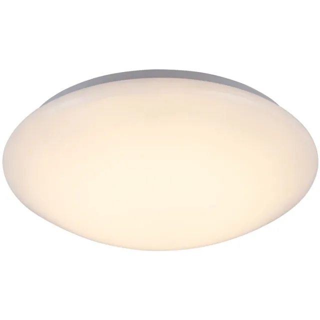 Globo Plafondlamp LED plafondlamp woonkamer wit rond, metaal acryl, 16W 880lm warm wit, DxH 34,5x9 cm