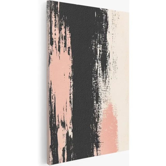 Saammp Canvas Schilderij - Pastel kleuren - Gestreepd - Abstract kunstwerk - 40x60 - Foto op canvas - Wanddecoratie - Muurdecoratie Woonkamer - Slaapkamer decoratie - Canvas Print Multicolor