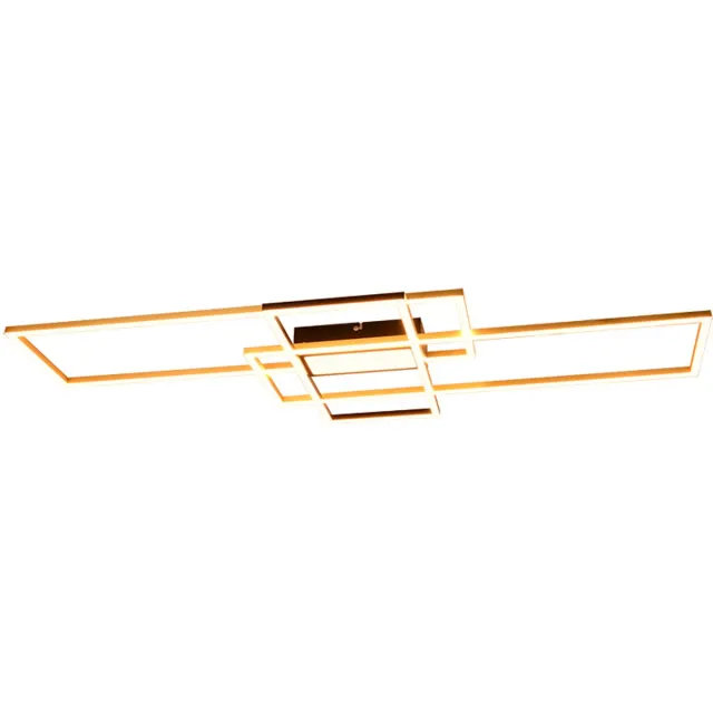 Olucia ALESSANDRO - Plafondlamp - Messing / Zwart - Vorm: Rechthoek