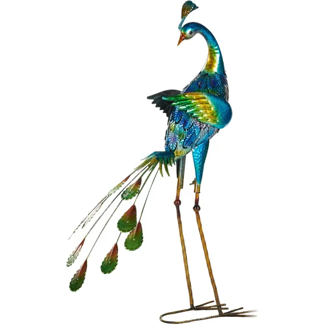 Beliani PEACOCK - Decofiguur - Blauw - Metaal