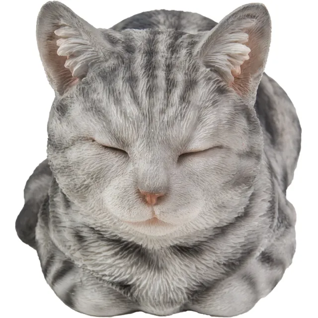 HotAnt Dromende kat 17x19x34cm - Tuinbeeld - Dierenbeeld Grijs