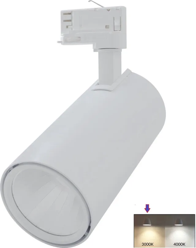 TulpLux LED tracklight/railspot voor 3-fase railverlichting 30w 4200lm wit 3000k Wit 3000k (warm wit)