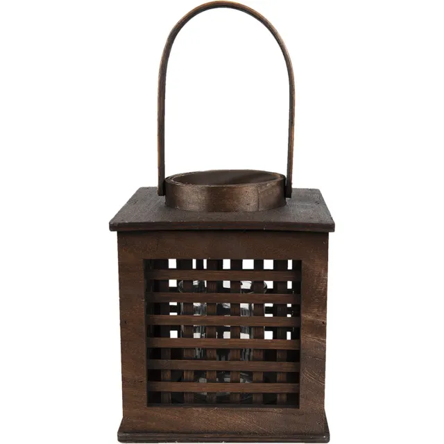 Clayre & Eef Windlicht 17x17x20 cm Bruin Bamboe