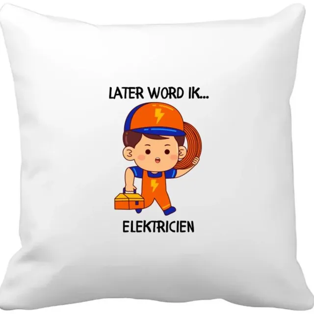 Akyol later word ik elektricien Kussen hoes - Elektricien - de beste elektromonteur - technicus - elektrotechnisch ingenieur - 40 bij 40 cm Multicolor