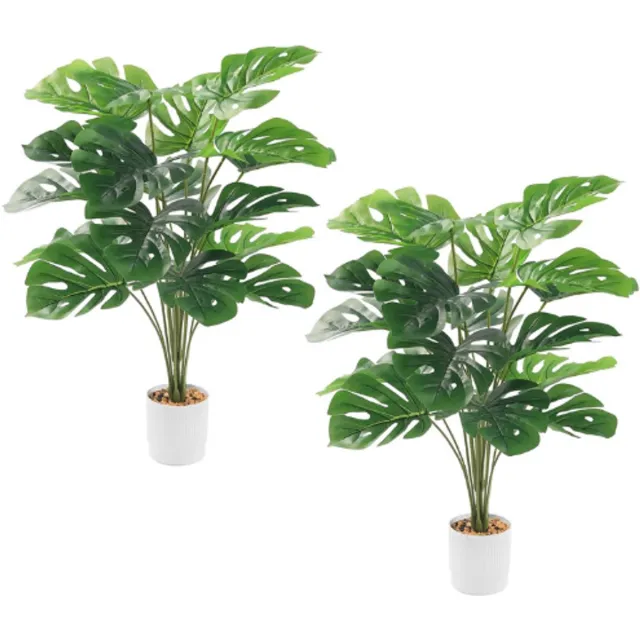 BOG Kunstplant Monstera Groot Met Pot - 75 cm - Kunstplanten Voor Woonkamer - Kantoor - Balkon - Moderne Interieur Decoratie GROEN