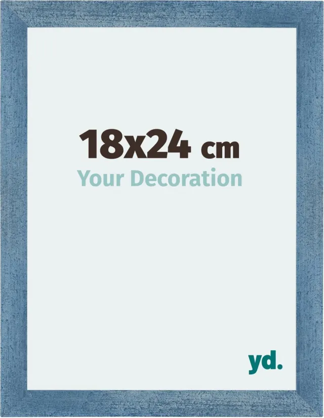 yd. Your Decoration - Fotolijst 18x24 cm - MDF - Helder Blauw Geveegd - Mura