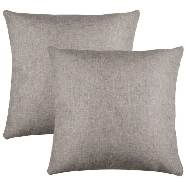Stof Textile sierkussen Bea - 2x - beige - 50 x 50 cm - bank kussens - zitkussens - binnen/buiten - polyester