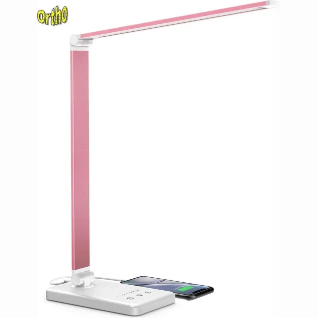 +Ortho Ortho® - Bureaulamp - Bedlamp - Leeslamp - Nachtlamp - LED - Kleur licht, van Warm Wit tot Daglicht - Dimbaar - met USB oplaadpoort - Rose/Pink Rose / Pink
