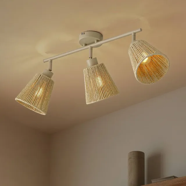 Lindby plafondlamp - 3lichts - Papier, metaal - H: 25 cm - E14 - beige